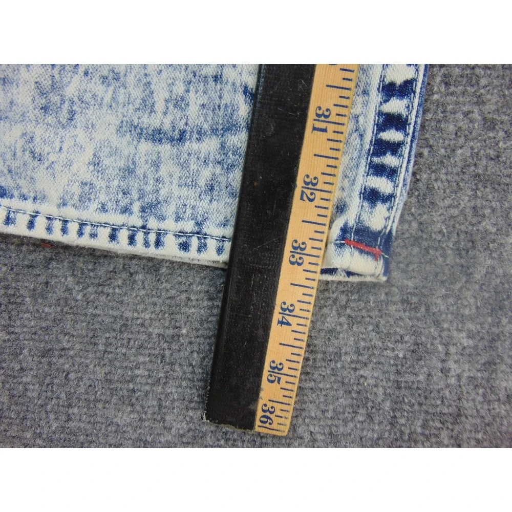 True Religion Jeans Mens 42x32 Blue Acid Wash Distressed Flap Pocket Y2K Grunge